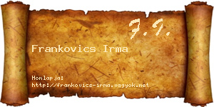 Frankovics Irma névjegykártya