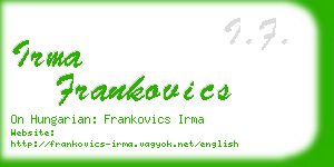 irma frankovics business card